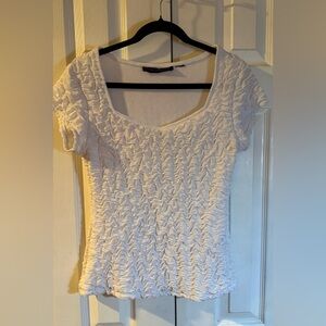 Elegant White Textured Blouse